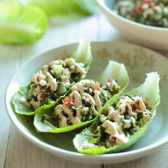 Cauliflower Tabbouleh Lettuce Cups