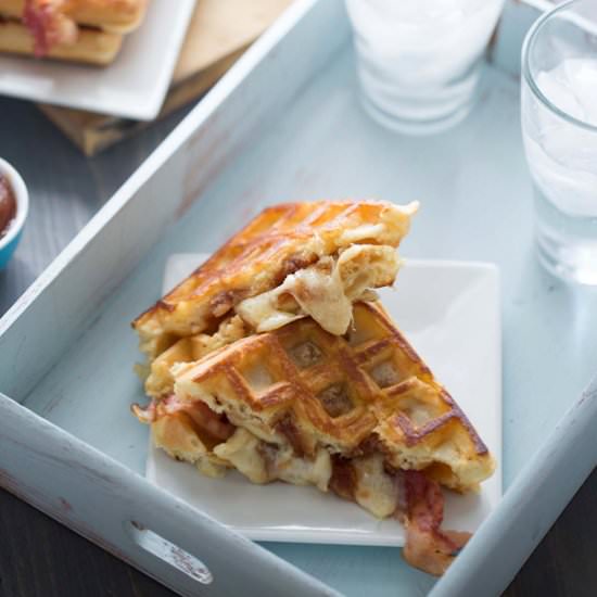Apple Butter Bacon Waffle Sandwich