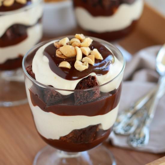 Peanut Butter Brownie Trifles