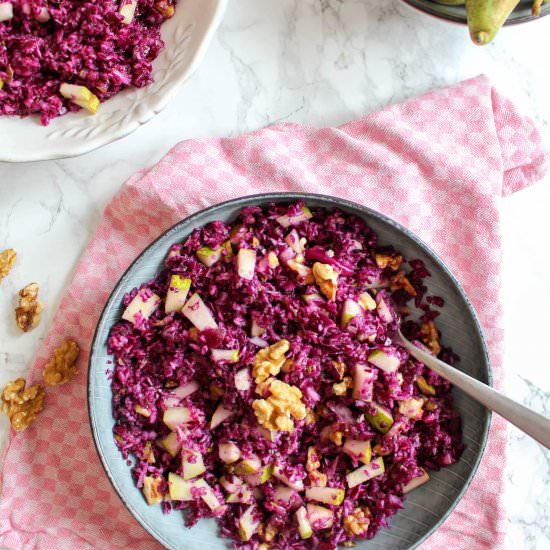 Red Cabbage and Pear Salad