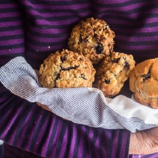 Mile-high Blueberry Muffins
