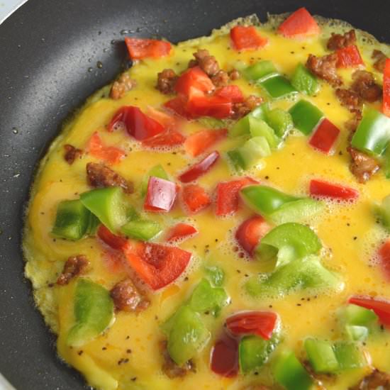 Sausage and Bell Pepper Omelette