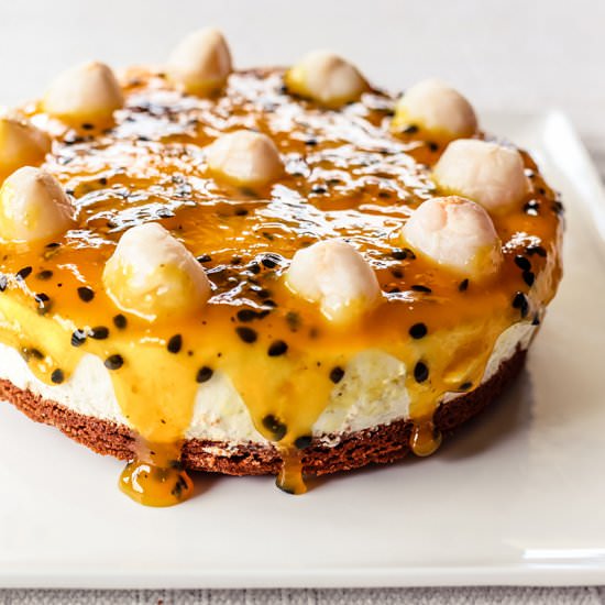 Passionfruit and Lychee Cheesecake