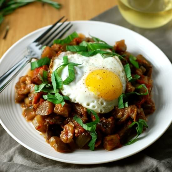 Slow Cooker Ratatouille with Eggs