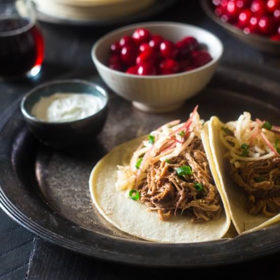Chipotle Cranberry Apple Pork Tacos