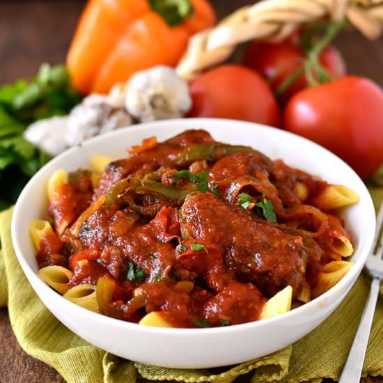 Crock Pot Sausage and Peppers