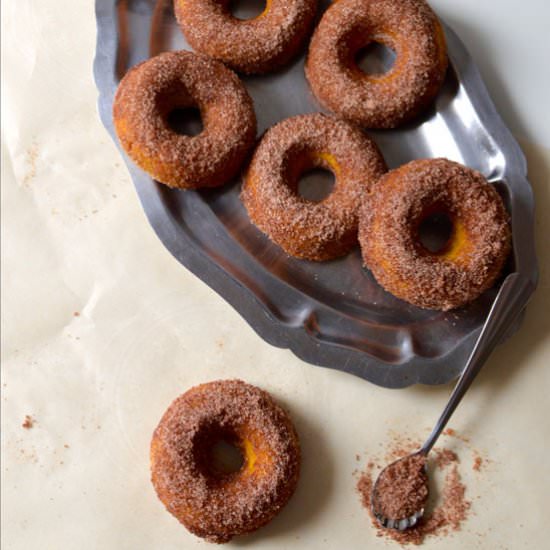 Cinnamon Sugar Pumpkin Doughnuts