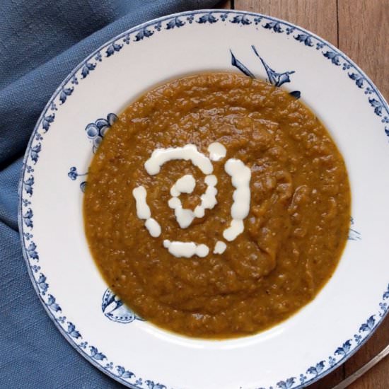Squash and Lentil Soup w/ Ginger Cream