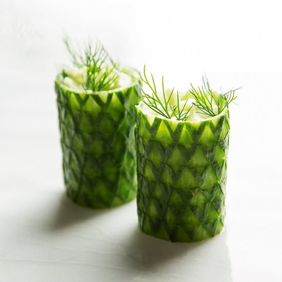 Carved Cucumber Cups