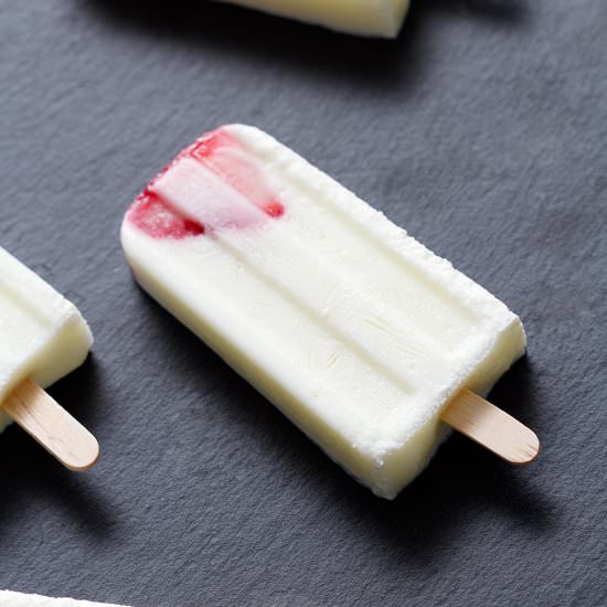 Strawberries and Cream Popsicles