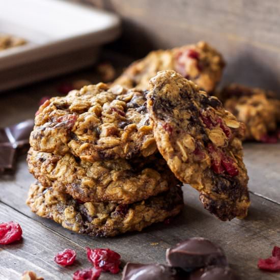 Oatmeal, Chocolate, and Cranberry Cookies