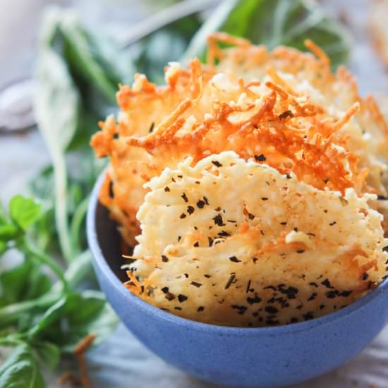 Garlic Basil Parmesan Crisps