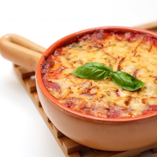 Eggplant, tomato and cheese bake