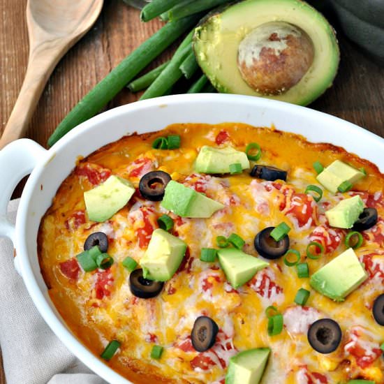 Dump-&-Bake Chicken Taco Casserole