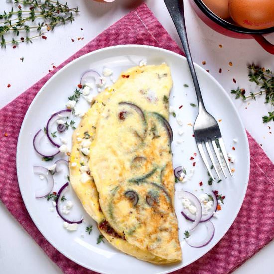 Sun Dried Tomato & Feta Omelette