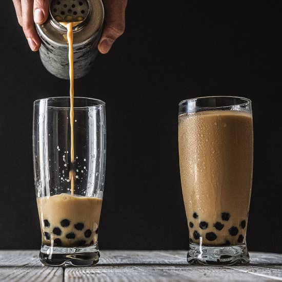 Pumpkin Spice Bubble Tea with Boba