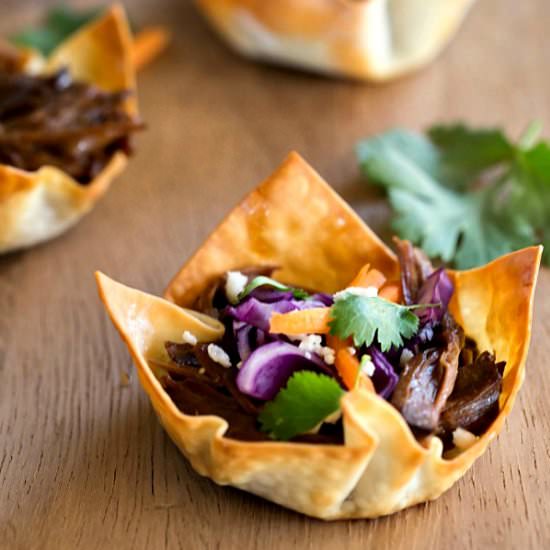 Slow Cooker Korean BBQ Taco Cups