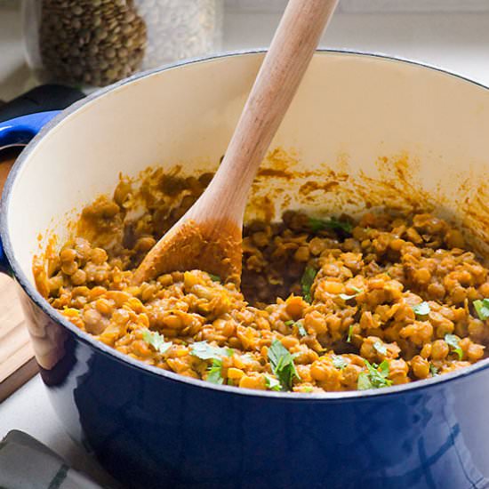 Easy Green Lentil Curry