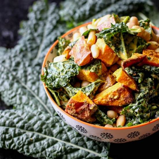 Kumara, Kale and Cannellini Salad