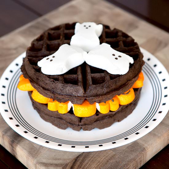 Dark Chocolate Marshmallow Waffles