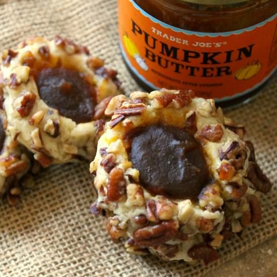 Pumpkin Butter Thumbprint Cookies