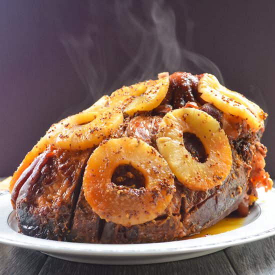 Slow Cooker Pineapple Honey Ham