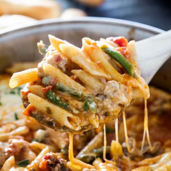 Sausage Green Bean Skillet Pasta