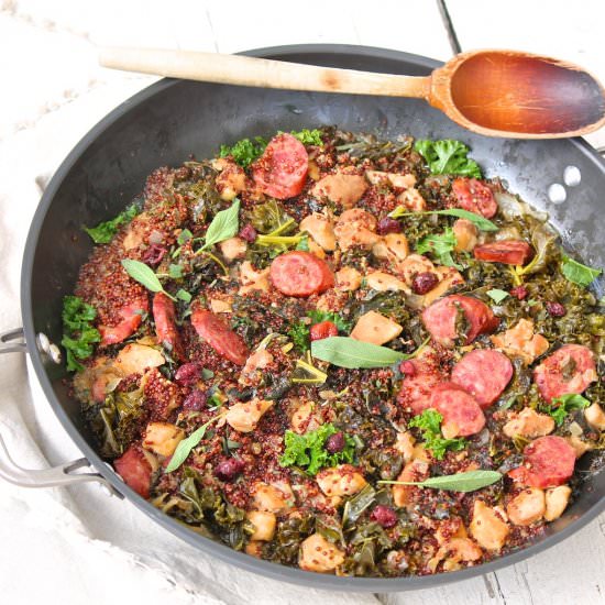 Kielbasa, Kale and Quinoa Skillet