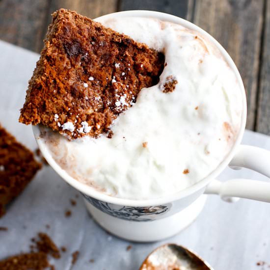 Hot Chocolate Brownie Bars