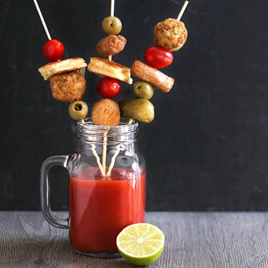 Vegetarian loaded Bloody Mary