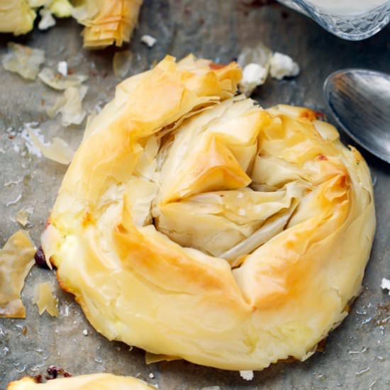 Filo Swirls with Eggs and Feta