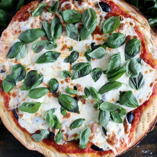 Rustic Black Olives Pizza
