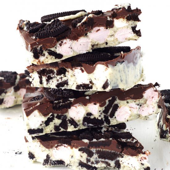 Oreo Cookies and Cream Rocky Road