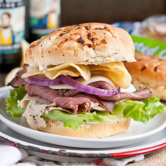 Roast Beef and Cream Cheese Sandwiches