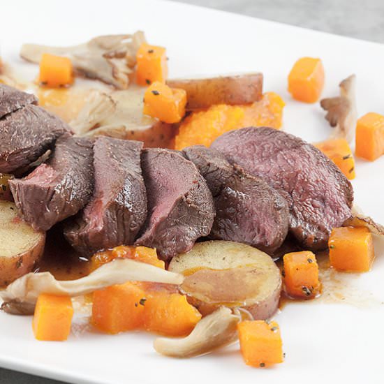 Venison with Roseval Potatoes