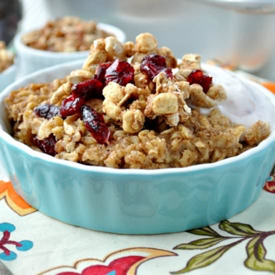 Crumb Topped Cranberry Baked Oatmeal