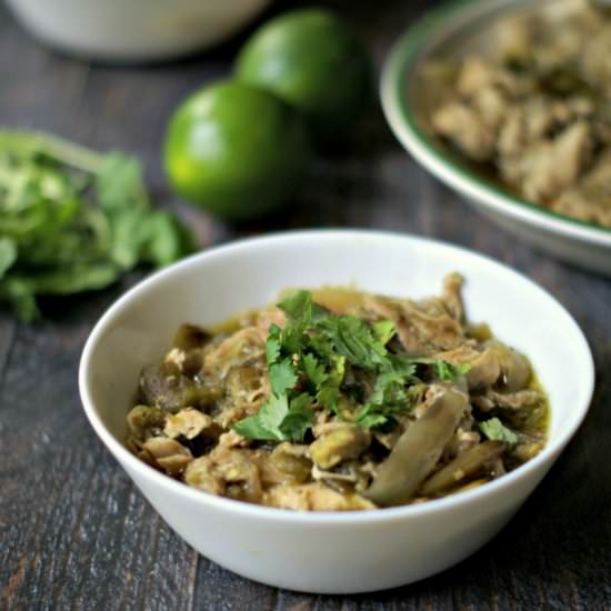 Slow Cooker Shredded Chicken Verde