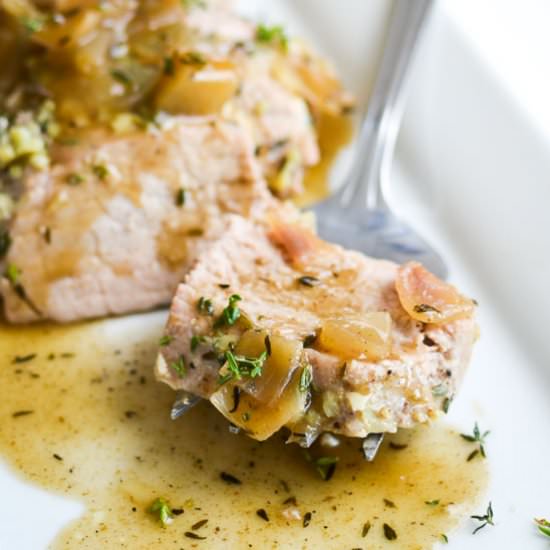 Thyme Roasted Pork with Cider Sauce