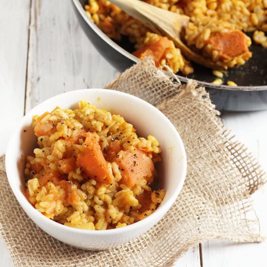 Vegan Pumpkin and Sweet Potato Risotto