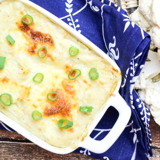 Parmesan Garlic Mashed Cauliflower