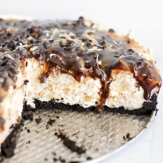 No-Bake Samoa Cheesecake