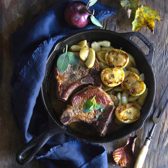 Apple Cider and Sage Pork Chops