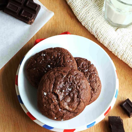 Salted Brownie Chocolate Cookies