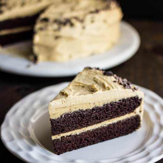 Chocolate Cake w/ Pumpkin Frosting