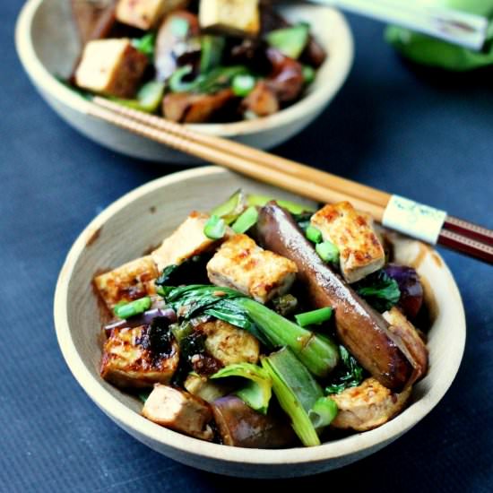 Spicy Asian Eggplant & Tofu Bowls