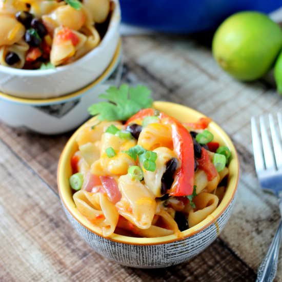 One Pot Cheesy Mexican Pasta