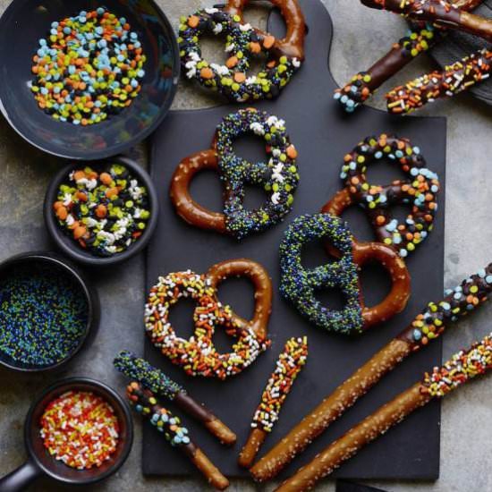 Dark Chocolate Dipped Pretzels