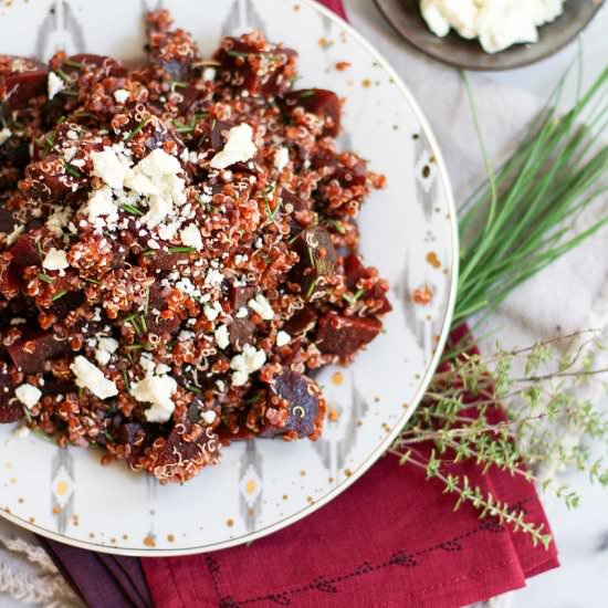 Red Beet, Quinoa + Feta Salad