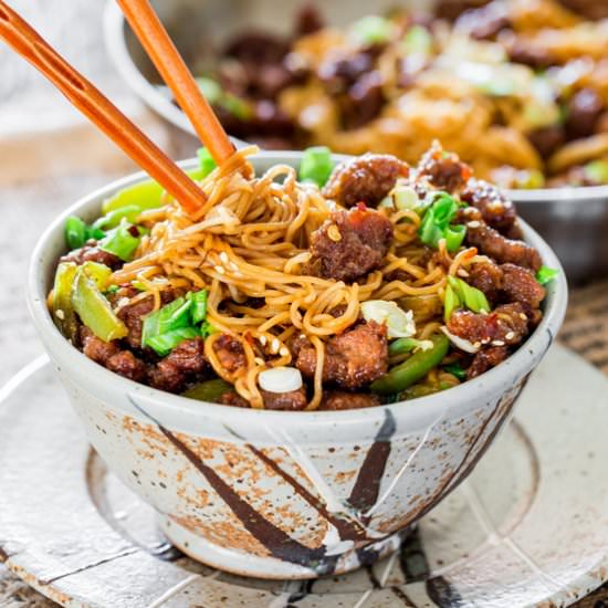 Mongolian Beef Ramen Noodles