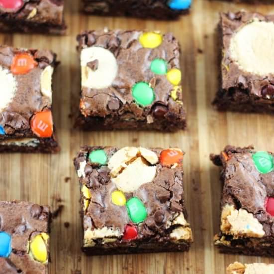 Leftover Halloween Candy Brownies